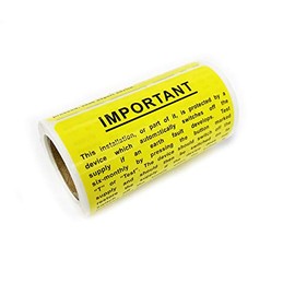 100x Electrical Safety RCD Test Labels BS7671 (1 Roll) 75x50mm 18th Edition