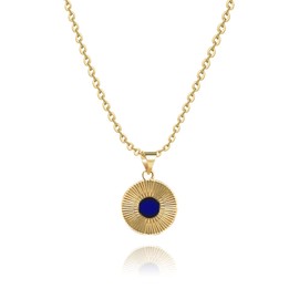 FineryGal Gold Lucky Evil Eye Necklace for Women Third Eye Choker Crystal Clear CZ Pendant Good Lucky Gift Charm Birthday Anniversary Mothers Day