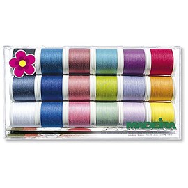 Madeira Aerofil Summer Collection 18 x 400 m High-Quality Sewing Thread for All Fabrics and Seams Pack of 18
