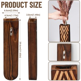 Sawoake Wooden Wall Planter Set of 3 - Modern Bohemian Home Decor for Living Room, Bedroom, Bathroom - Versatile Walnut Finish Planter for Dried Flowers, Faux Greenery, and Indoor Plants