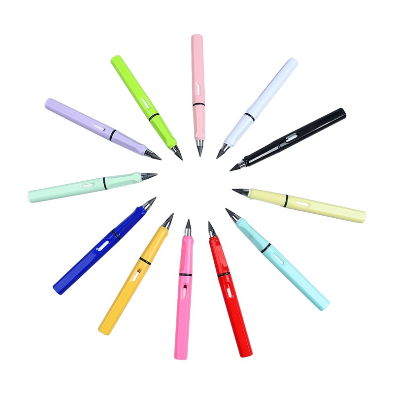 12pcs Inkless Pencil Fluency Writing Wide Pen Clip Reusable Everlasting