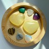 XIANNVXI 45mm Citrine Crystal Heart Stone Citrine Crystal Gemstone 1.8"
