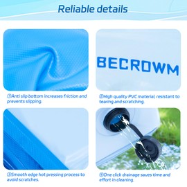 BECROWM Foldable Dog Pool with 6 Silicone Balls Dogs Swimming Pools 63" Dog Pet Bath Pools Hard Plastic Collapsible Pool-for Dogs (Blue, Large)