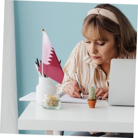 KONTONTY 20pcs Qatar 32 Flag Small Flags on Stick National Hand for Sports Clubs Parades