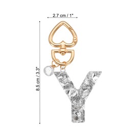 [PATIKIL] Alphabet Initial Letter Key Chain Cute Heart Criss Keychain Car Key Ring Letter Y Pendant Decoration Key Chain Key Wallet Purse Handbag Backpack Silver