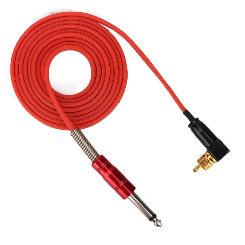 1.8m Soft Silicone Tattoo Right Angle RCA Connector Clip Cords