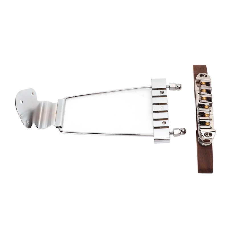 6 String Guitar Metal Tailpiece Adjustable Wooden Bridge Replacement String