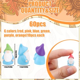 Gosknor 60pcs Miniature Gnome Figurines, Miniature Resin Dwarf Figures Fairy Decor Mini Figurines in Gnomes Fairy Resin Mini Gnomes Statues Fairy Decoration for Outdoor Garden Patio Yard Lawn