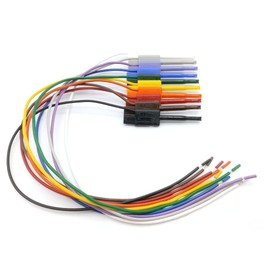 E-Z-HOOK Micro-Hook Test Lead with Stripped Wired end 12" (28 AWG PVC) - Set of 10: Assorted Colors (P713-12-S)