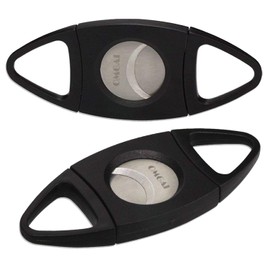 2 Pcs Pocket Cigar Cutter, OMGAI Double Stainless Steel Blade (Black)
