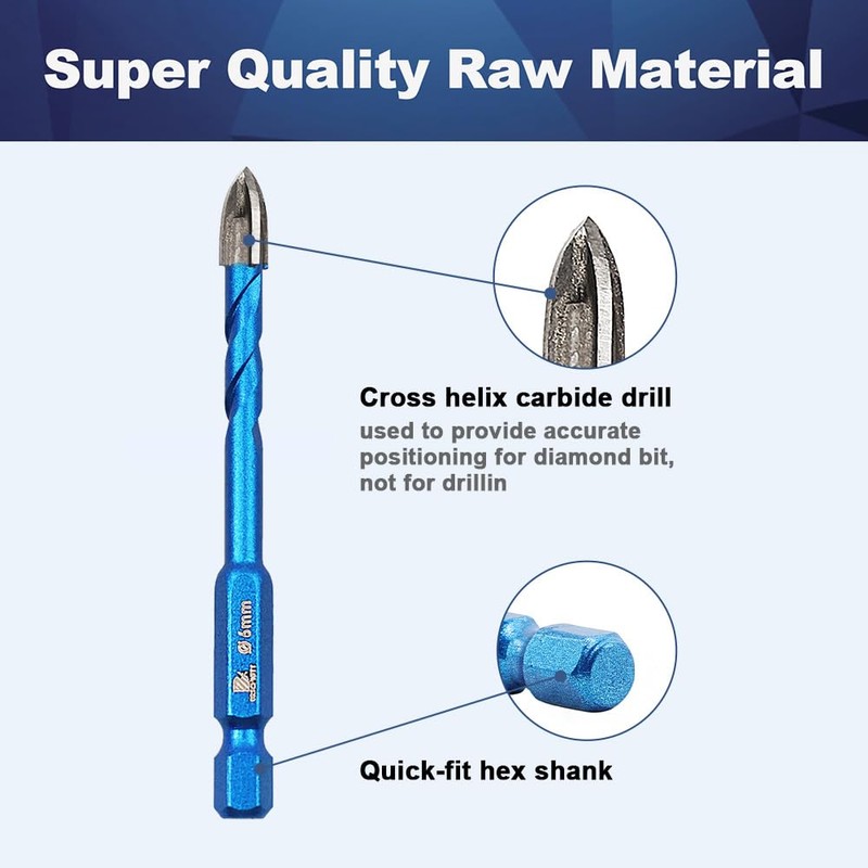 Diamond Drill Bit - BRSCHNITT 10pcs 1/4 inch Masonry Drill