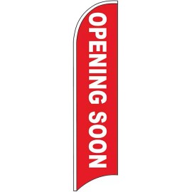 OPENING SOON Windless Swooper Feather Flag 2.5x11.5 ft Tall Banner Sign rb