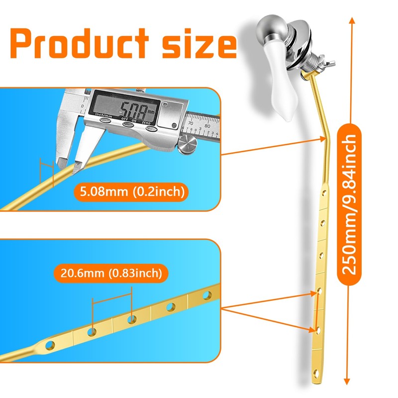Boltigen Toilet Handle Replacement Kit, Front Mount Flush Handle for