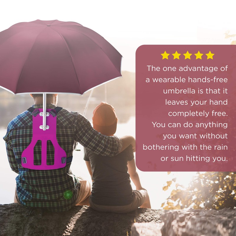 Primo Supply Wearable Hands-Free Umbrella Sun Rain Blocker Fishing Outdoor