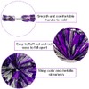 Hooshing 2PCS Purple and Silver Pom Poms Cheer Professional Metallic