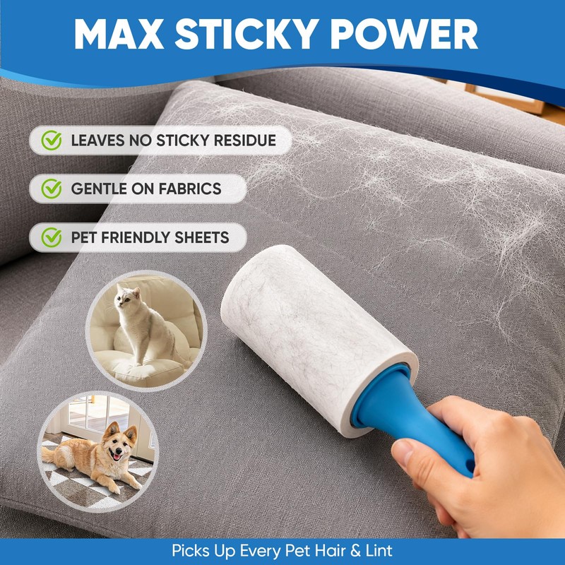 600 Sheets Lint Roller for Pet Hair, Lint Remover Extra