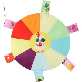 PROKEI Plush Pet Dog Flying Discs Chew Toys, Interactive Tug of War Dog Toys with Bells Inside,Turntable Pattern Washable Bite-Resistant Pet Toys for Dogs - Color: Chick