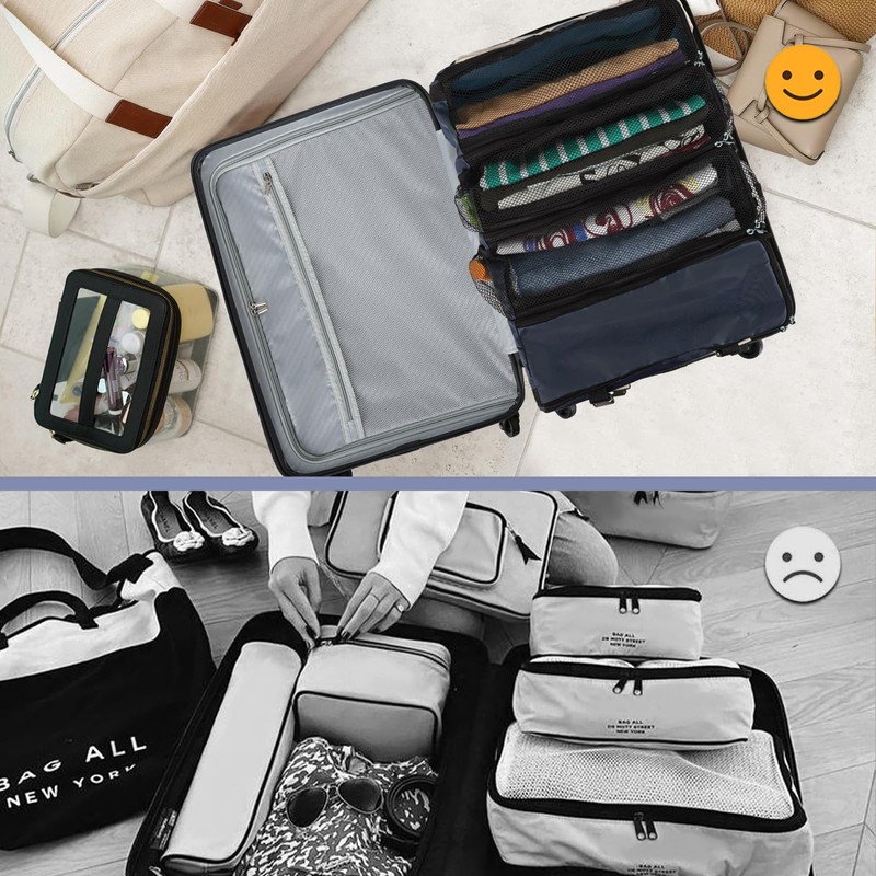 Surblue Travel Hanging Luggage Organizer Portable Suitcase Closet Organizer Multiple