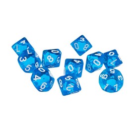 Yourandoll Polyhedral Dice D10 (0-9) Dice Game Dice for DND RPG Dungeons & Dragons Table Games (Blue) Pack of 10