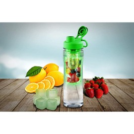 Fruit Infuser Tritan Water Bottle, Green, 28 oz