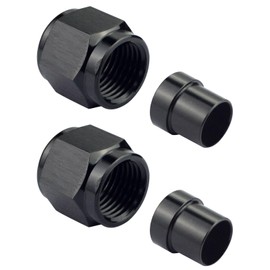 VehiMata 8AN Female Hardline Tube Nut & Sleeve Aluminum Fitting for 1/2" OD Alloy Tubing 2PCS