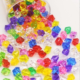 Pack of 300 Gemstones for Children - Acrylic Diamonds Decorative Glass Stones Colourful Acrylic Crystal Stones for Vases Wedding Table Decorations Crafts Decoration