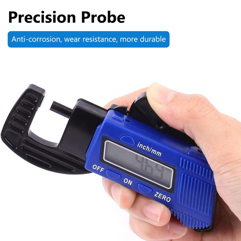 Bestgle Portable Thickness Gauges, 0-12mm Digital Thickness Caliper Micrometer Thickness