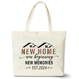 Housewarming Gifts for Women, Closing Gifts for Home Buyers, New Home Gifts Canvas Tote Bag, Leopard Print Tote Bags for Shopping Beach - B10