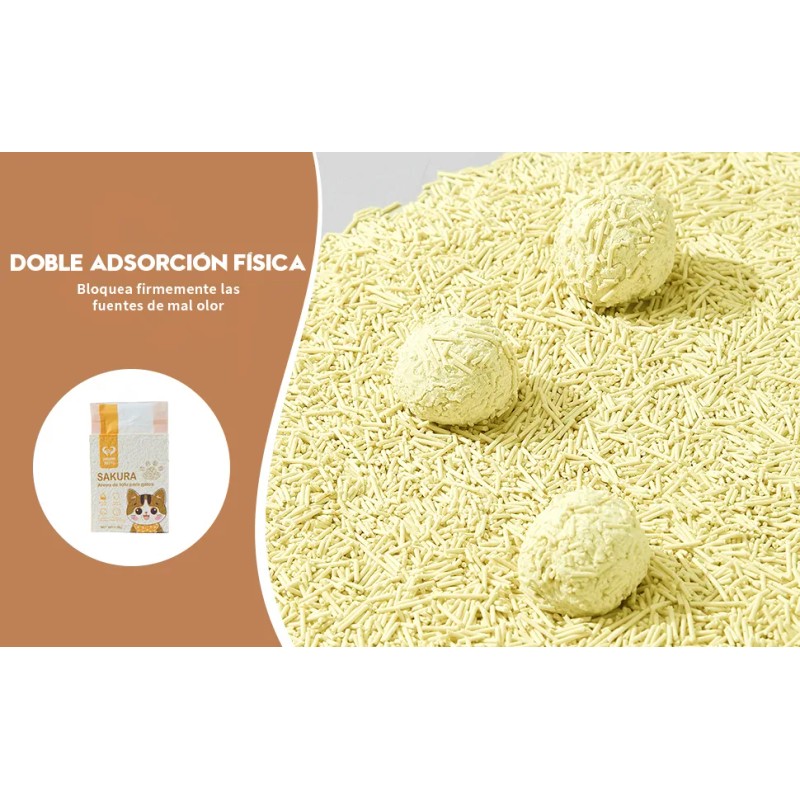 3pcs Tofu Arena Para Gatos 6 Litros Limón