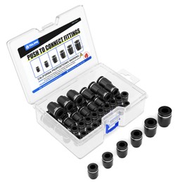 TAILONZ PNEUMATIC 5/32 1/8 1/4 5/16 3/8 1/2 Inch Tube OD Plastic Push-in Connect Tubing Pneumatic Cap Plug Fitting PPF (Pack of 60)