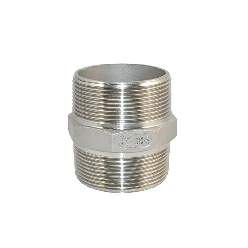DAN SPEED Hex Nipple 2" Male x 2" Male 304