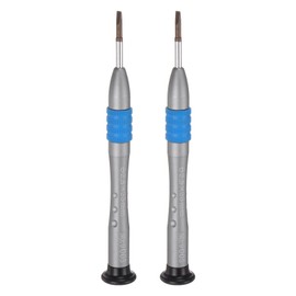 HARFINGTON 2pcs Precision Slotted Screwdriver 2.5mm Magnetic Flat Head Mini Pen Style Screw Driver with Non-slip Handle for Eyeglasses Watch Laptop Electronic, Blue