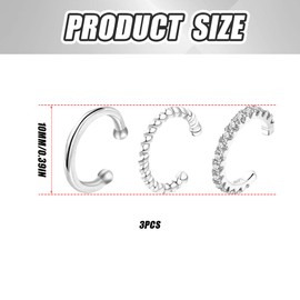 Ear Cuff for Women Ear Cuff Earrings Hoop Earrings Gold 925 Silver Earrings Set with Cubic Zirconia Earrings 14K Gold Earcuffs Fake Helix Cartilage Earrings Ear Cuff