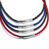 ELFASIO Braided Leather Cord 3MM Chain Necklace Stainless Steel Durable