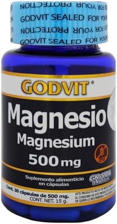 GNVIDA-GODVIT - Suplemento Alimenticio Cápsulas Magnesio c30 de 500 mg cu a base Magnesio