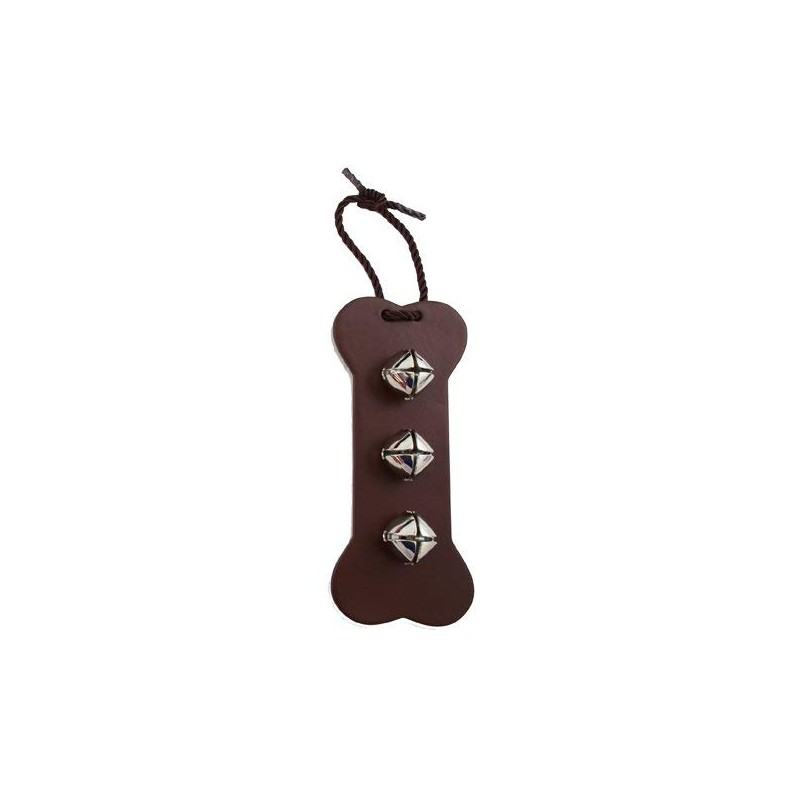 Leather Bone Bell Door Hanger - BROWN -
