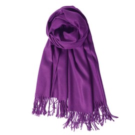 QBSM Womens Large Soft Wedding Evening Pashmina Shawls Wraps Scarfs,Dark Purple