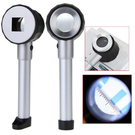 Meichoon Lupa de Metal de Mano,Lente de Lupa de 10 x con Escala de Luz LED,Lupa para Impresión Textil,Joyería de Tela Antigua Curio Identificación Autenticar