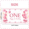 Roetyce 1st Birthday Decorations for Girls, Bow 1st Birthday Banner,