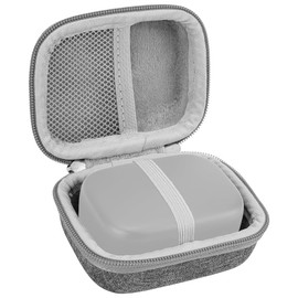 GEEKRIA for Creators Mikrofon-Tragetasche, kompatibel mit Hollyland Lark A1, Rode Wireless Micro, Boya Mini, Maono Wave T1 Mini-Ladehülle, Mikrofon-Hartschalen-Reisetasche (Hellgrau)