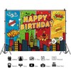 7x5ft Superhero Cityscape Backdrop Skyline Buildings Super City Boom Blue