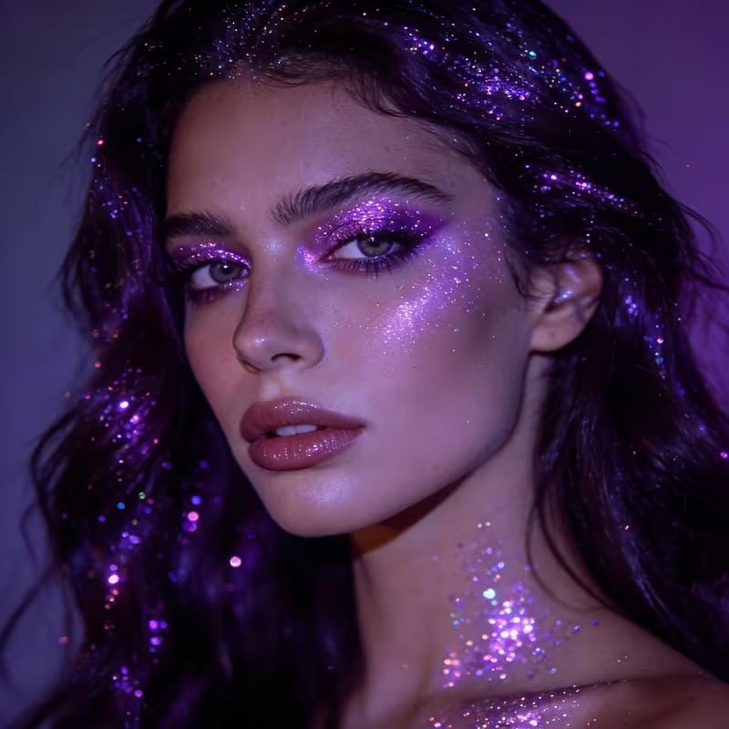 Gel de glitter fluorescente para rostro y cuerpo 6 colores