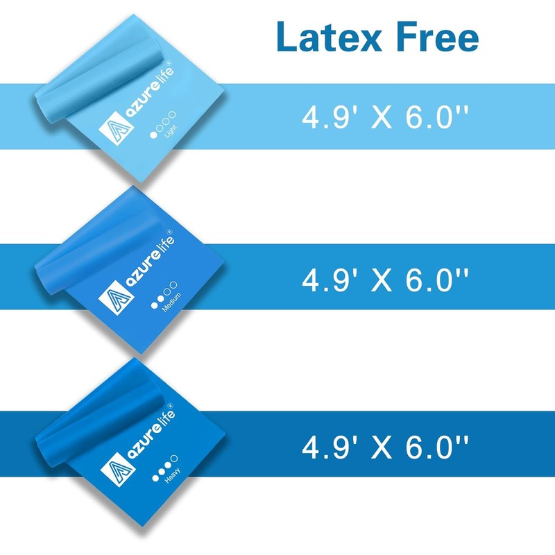 A AZURELIFE Resistance Bands,Professional Long Non-Latex Elastic Stretch Bands,Exercise Bands