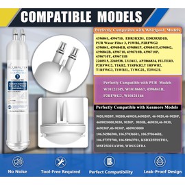 AQUAFILTER 439684 1 Refrigerator Water Filter Replacement Compatible with 439684 1 4396710 EDR3RXD 1 EDR3RXD1B Filter 3 P1WB2 P2RFWG2, 46-9030, Pur W10121145 W10121146 (1-PCS)