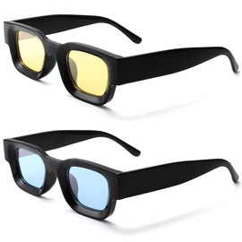 Braylenz Retro 90s Chunky Square Sunglasses for Women & Men - Thick Polarized Uv400 Protection, Lightweight Unisex Frame