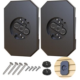 Vinyl Siding Mounting Blocks, Outdoor Light Mounting Block with Built-in Electrical Box, Siding Mounting Plate for 1/2 and 4 inch Lap, Black 2 Pack