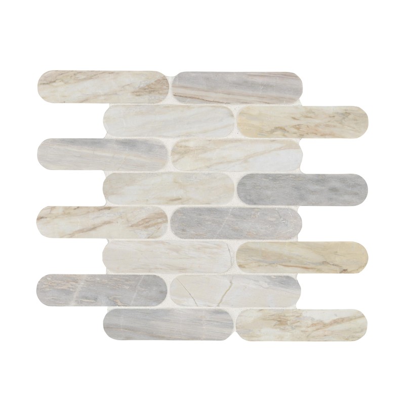 MSI Angora Ellipse Polished Marble Mosaic Floor and Wall Tile