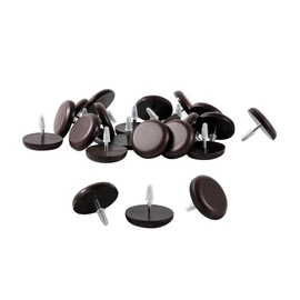 Furniture Glides Sliders-Furnigear PTFE (Teflon) Chair Leg Movers Sliders for Carpet and Hardwood Surface - Move Your Furniture Easy & Safely - Best Floor Protector (7/8" Nail, Brown-24 Pack)