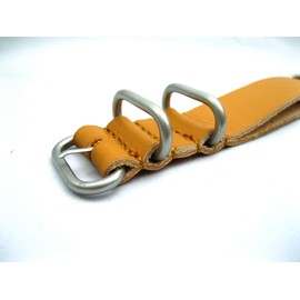 HNS Leather Watch Straps - Choose Color & Width - 18mm, 20mm, 22mm, 24mm Watch Leather Bands (20mm, Marigold-5Matt)