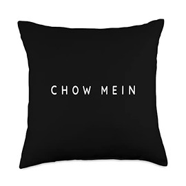 Chow Mein Cook. Funny Chinese Food Lover Idea Chow Mein Chicken Lovers Modern, Contemproary Font Design Throw Pillow, 18x18, Multicolor